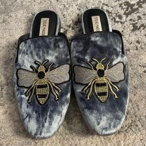 Steve Madden Hugh Velvet Bee Mules Size 7